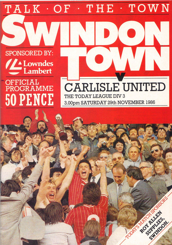 <b>Saturday, November 29, 1986</b><br />vs. Carlisle United (Home)